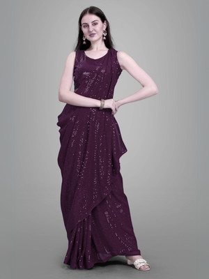 Divastri Embellished Bollywood Georgette Saree(Purple)