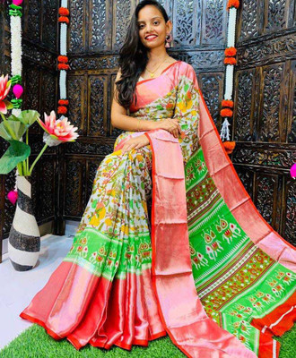 VD PRINTS Printed Bandhani Chiffon Saree(Multicolor)