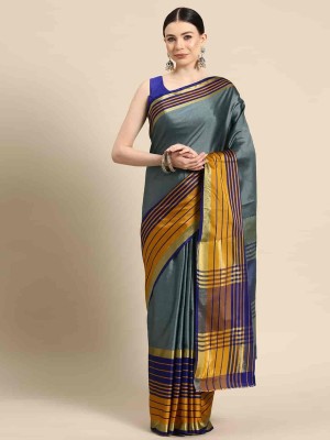 Divastri Solid/Plain Arani Pattu Art Silk Saree(Grey)