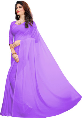 HouseOfCommon Solid/Plain Bollywood Georgette Saree(Multicolor)
