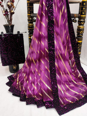 LADYSUTRA Self Design Bollywood Lycra Blend Saree(Multicolor)