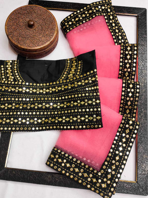 LADYSUTRA Embellished Bollywood Net Saree(Multicolor)