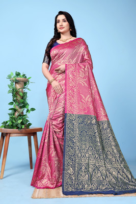 DDRS Fashion Self Design Bollywood Jacquard Saree(Pink)