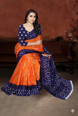 jihana fab Printed Banarasi Chiffon Saree(Multicolor)