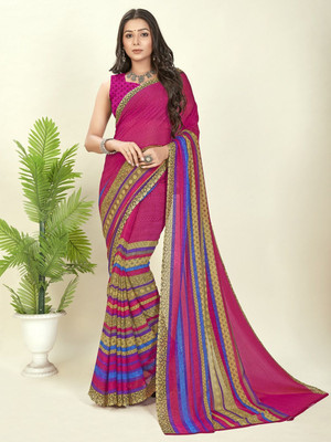 Moda Rapido Printed Daily Wear Georgette Saree(Pink)