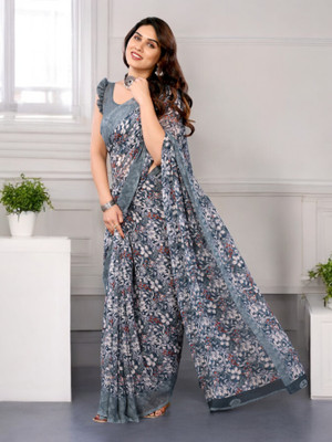 Moda Rapido Printed Bollywood Georgette Saree(Dark Blue)