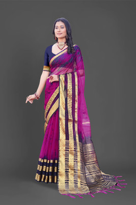 Aarunika AF Printed Bollywood Organza Saree(Purple)