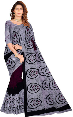 AARTI FASHION Printed, Blocked Printed, Floral Print Daily Wear Pure Cotton Saree(Multicolor)