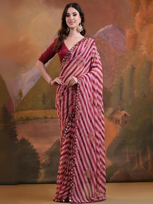 Clemira Embellished Bollywood Georgette Saree(Maroon)