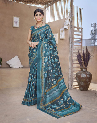 Anmi Self Design Bollywood Art Silk Saree(Blue)