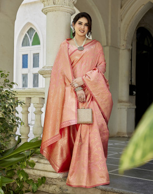 YASHIKA Woven Banarasi Art Silk Saree(Pink)