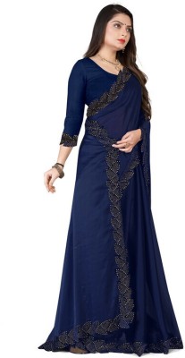 pUNYATHA CREATION Embellished Bollywood Crepe Saree(Dark Blue)