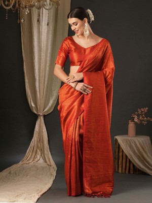 ANOUK Woven Banarasi Silk Blend Saree(Red)