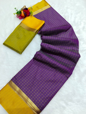 MAANVIT Self Design Kanjivaram Pure Silk, Art Silk Saree(Magenta)