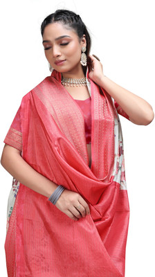 PremVastra Digital Print Kalamkari Crepe Saree(Blue)