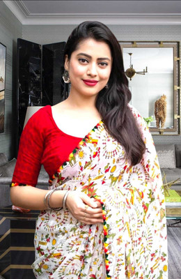 TEN R Self Design Bollywood Georgette Saree(Multicolor)