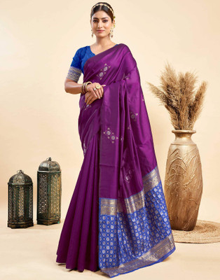 Falessa Woven Banarasi Art Silk Saree(Purple)