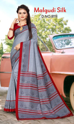 SimSim Trendz Printed, Self Design Daily Wear Cotton Blend, Polyester Saree(Multicolor)