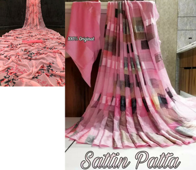 Sita Floral Print Bollywood Georgette Saree(Pack of 2, Pink)