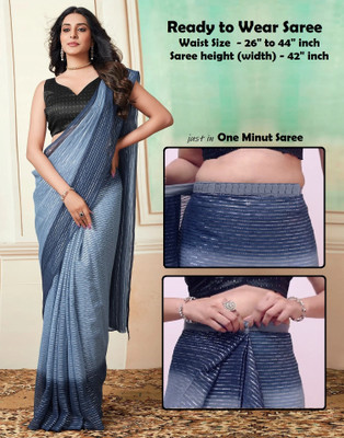 Riddhi textile Hub Woven Handloom Georgette Saree(Grey)