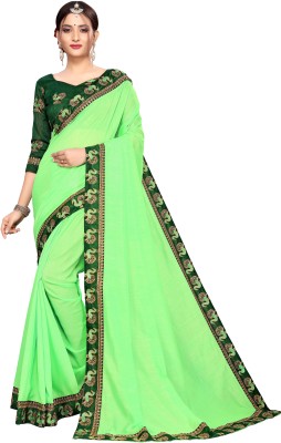 Karyavar Applique Bollywood Georgette Saree(Green)