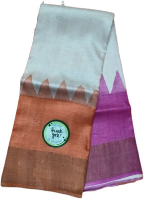 Hues and style Printed Murshidabad Pure Silk Saree(Multicolor)