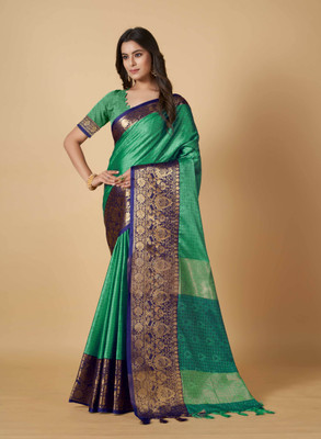CHOICEIT Self Design, Embellished Bollywood Cotton Silk Saree(Multicolor)