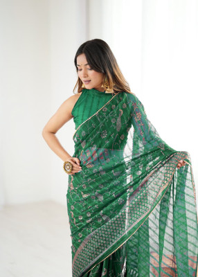Aardiva Embellished Bollywood Georgette Saree(Green)
