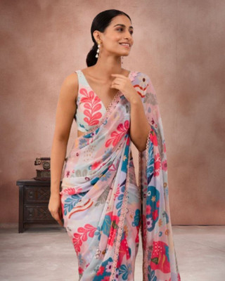 JAYAMENTERPRISE Printed Bollywood Georgette Saree(Multicolor)