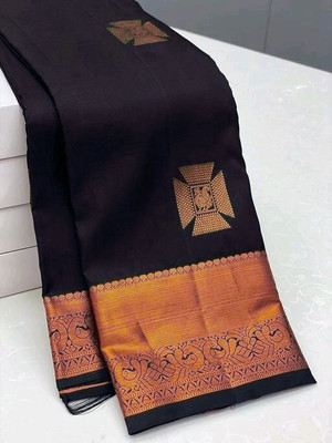 Sati Savitri Saree Woven Banarasi Silk Blend Saree(Black)