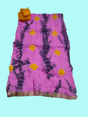 KHATRI AND SONS Digital Print Bandhani Chiffon Saree(Pink)