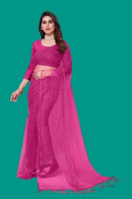 Pragyatradersss Self Design Bollywood Net Saree(Maroon)