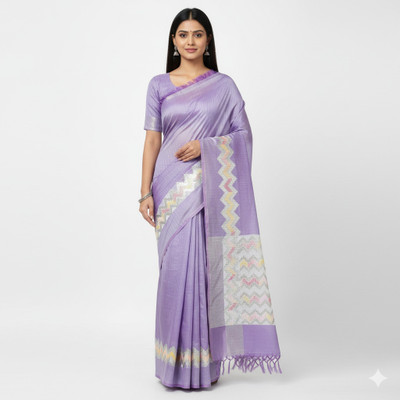 Praghya Fashion Self Design, Woven Daily Wear Georgette Saree(Purple)