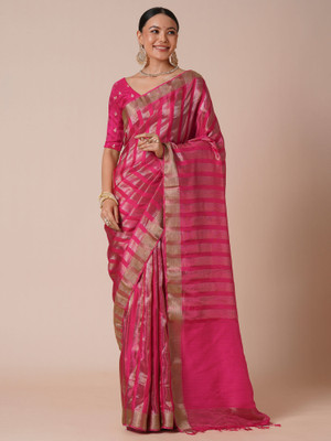 Sareemall Embellished Banarasi Viscose Rayon Saree(Pink)