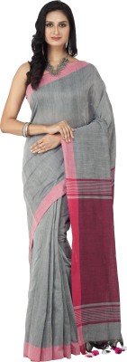 Binay textile Self Design Handloom Cotton Blend Saree(Multicolor)