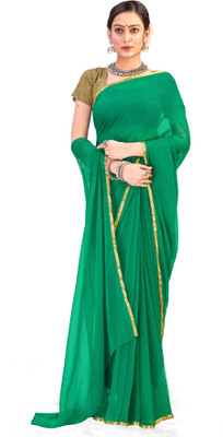 HouseOfCommon Solid/Plain Daily Wear Chanderi Saree(Multicolor)