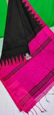 Ahana pal Self Design Bollywood Cotton Silk Saree(Black)