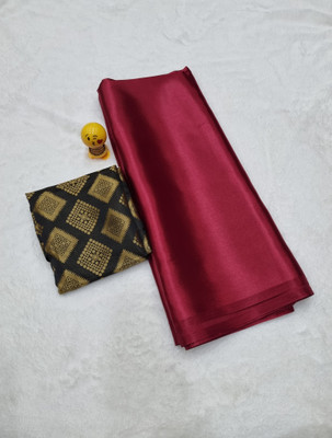 Arpita Fashion Solid/Plain, Embroidered Bollywood Satin Saree(Maroon)