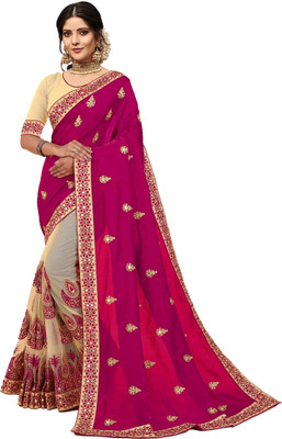 MURTHIRUPI Embellished Bollywood Net Saree(Multicolor)