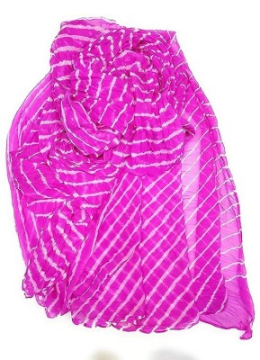 TMT HUB Striped Daily Wear Chiffon Saree(Pink)