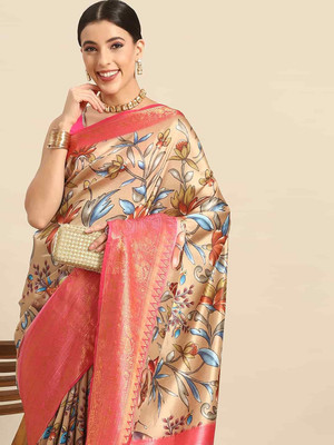 Tasrika Printed Banarasi Art Silk Saree(Multicolor)