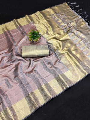 ZILVIRA Printed Kanjivaram Pure Silk, Art Silk Saree(Grey)