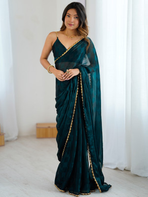 ANOUK Embellished Bollywood Chiffon Saree(Blue)