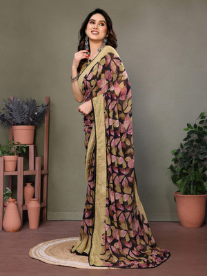 SHETH SHYAMALYO Printed Bollywood Pure Cotton, Chanderi Saree(Beige)