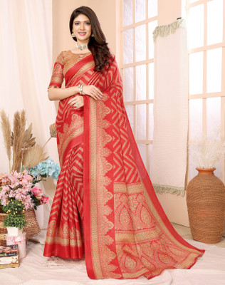 Divastri Printed Bollywood Art Silk Saree(Red)