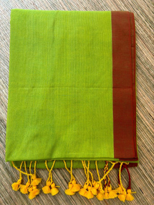 TARAMAACREATION Solid/Plain Handloom Handloom Pure Cotton Saree(Light Green)