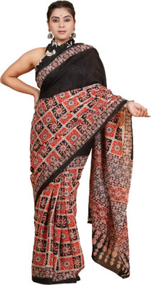 SUNDREESAREE Printed Hand Batik Pure Cotton Saree(Multicolor)