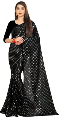 SATVASHIV Embroidered Bollywood Georgette Saree(Black)