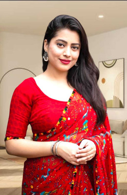 MAHADEV NX Self Design Bollywood Georgette Saree(Red)