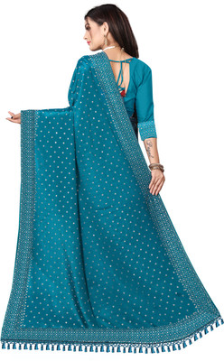 vishnu laxmi creation Self Design Chanderi Art Silk Saree(Dark Green)